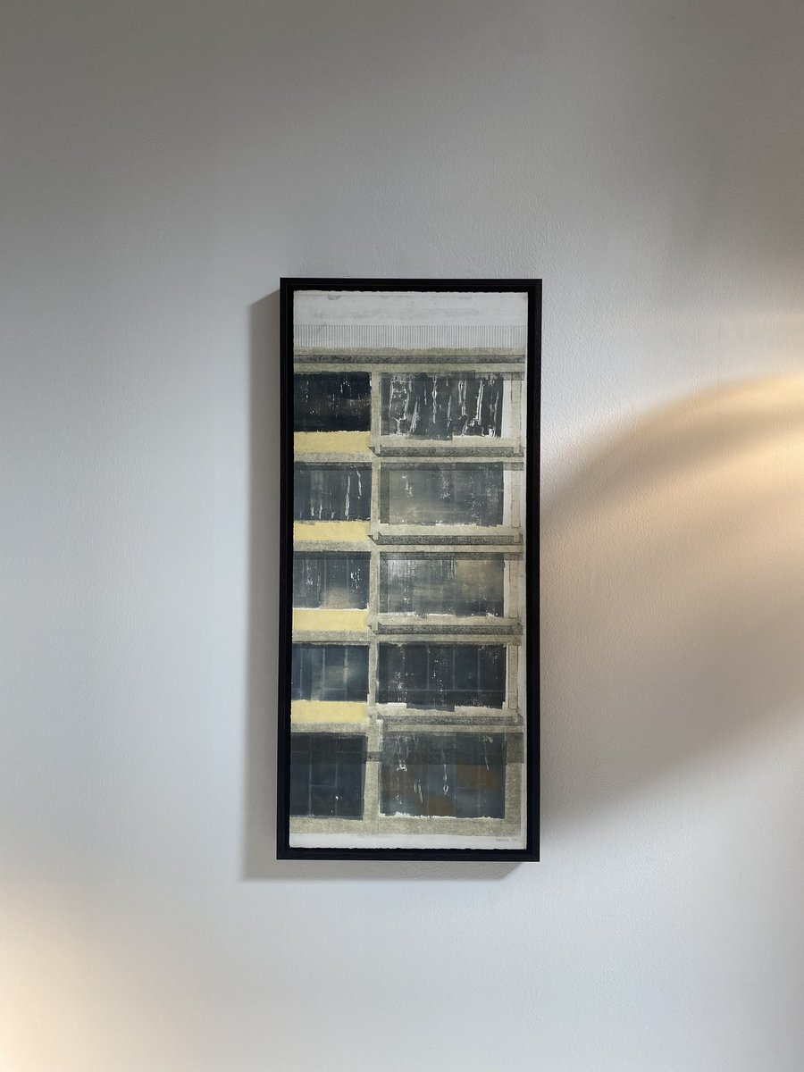 _palou_'s tweet photo. Díptico Brusi horizontal | 60x70 cm | grabado y collage. Obra inspirada en el edificio de Antoni de Moragas de la calle Brusi de Barcelona. Exposición Retículas hasta el 15 de noviembre en @santacole. https://t.co/4ToRdkAKiF