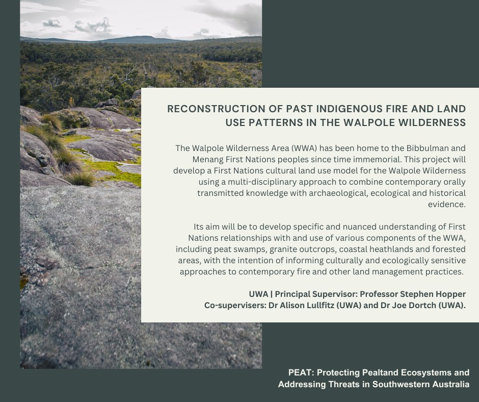 6/11 The fourth exciting project based at @BiolSci_UWA is on the 'Reconstruction of past Indigenous fire and land use patterns in the Walpole Wilderness'. More information under the following link: researchdegrees.uwa.edu.au/projects/94136…