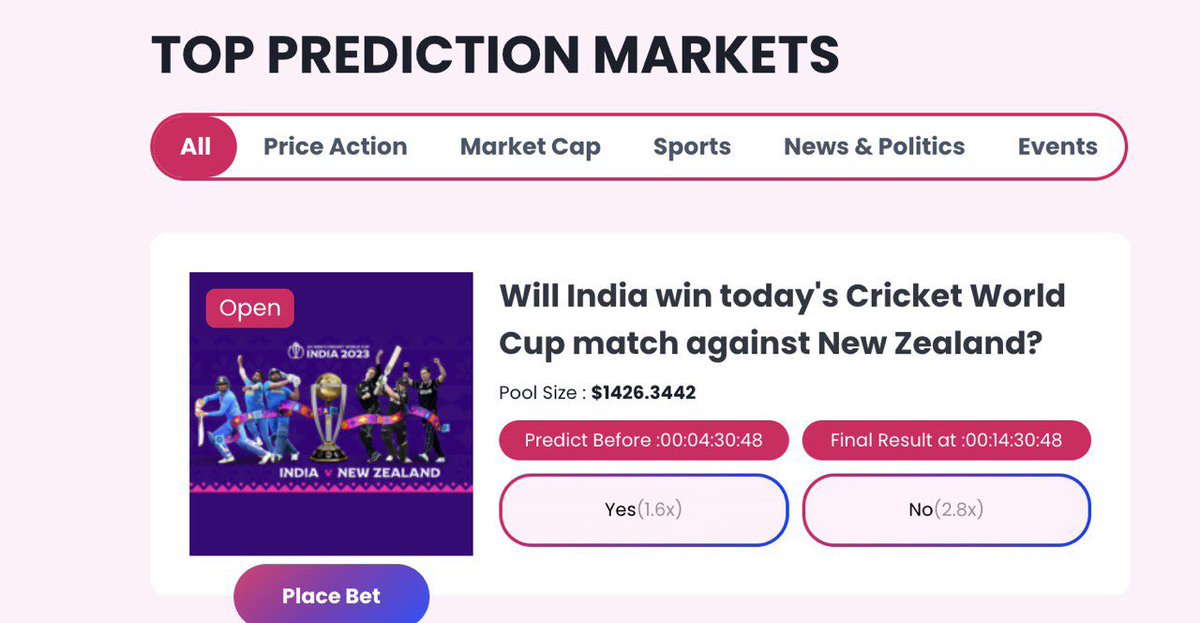 GuessOnChain's tweet photo. Hey Community!

➡️ We've listed a new event on our platform for you to bet on, and it's the highly anticipated #WorldCup2023 cricket match of #INDVSNZ !

➡️ #INDIA and #NewZealand are clashing today in the #ICCWORLDCUP!
✅ Over 1400 $USDT worth Amount have Already been wagered.
➡️ Go and #Bet on the team you think will win today!

Make sure you're on the #Arbitrum network and have #USDT for betting.

➡️Place your bet here: https://t.co/ZZ0QvNTifq

🔗 Need help? Here's how to use the dApp: https://t.co/SgaTKg6Zob…

#GuessOnChain $Guess #Crypto #GambleFi #SPORTSBETTING