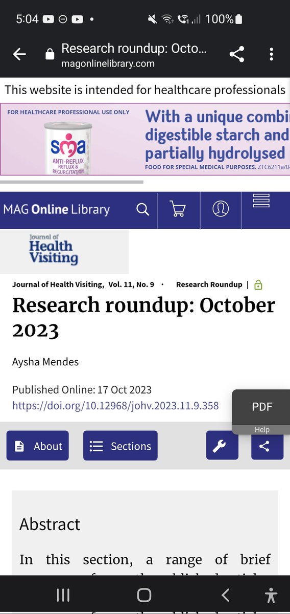 It's exciting to see our formula feeding community science study making the @JHealthVisiting research roundup. Although less positive to see formula advertising at the top of the page :/ magonlinelibrary.com/doi/full/10.12… Full text: onlinelibrary.wiley.com/doi/10.1111/mc… @Prof_AmyBrown @SibsonVicky