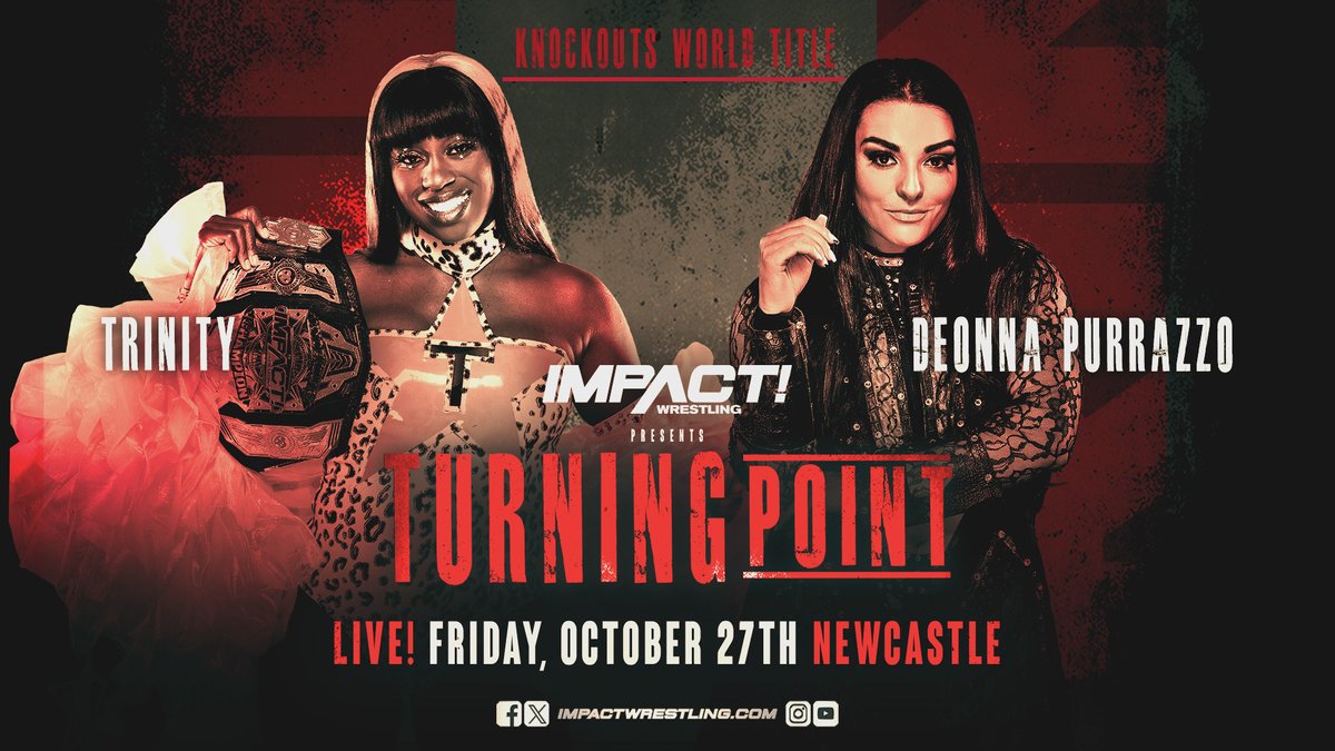 .@TheTrinity_Fatu will defend the Knockouts World Title against @DeonnaPurrazzo on October 27 at #TurningPoint in Newcastle!