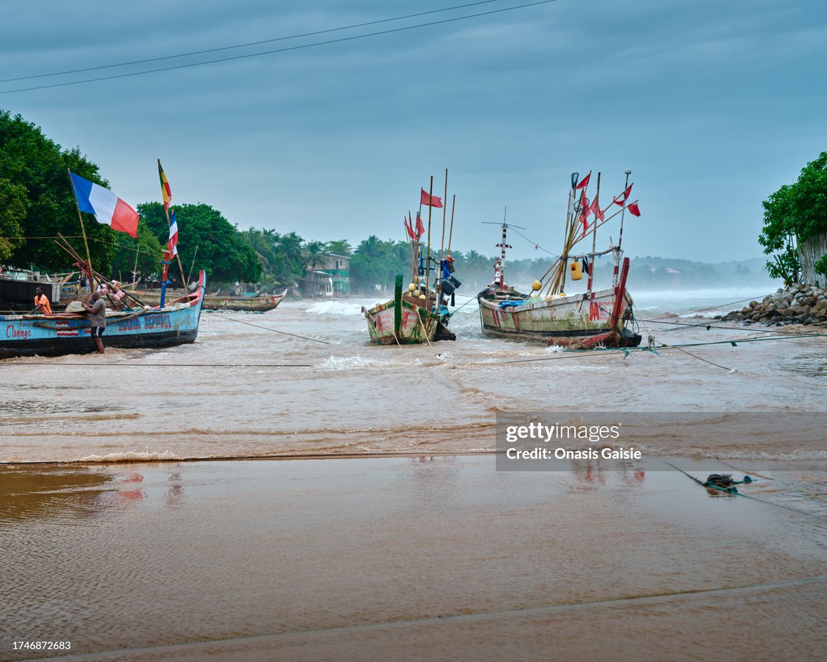 The traditional fishing boats of Busua, Western Ghana, brighten the shore with hues and shades of red, yellow, blue, and green. A vibrant reflection of a coastal life well-lived.

 #BusuaBeach #GhanaAdventures #CoastalColors #gettyimages #gettymuseum