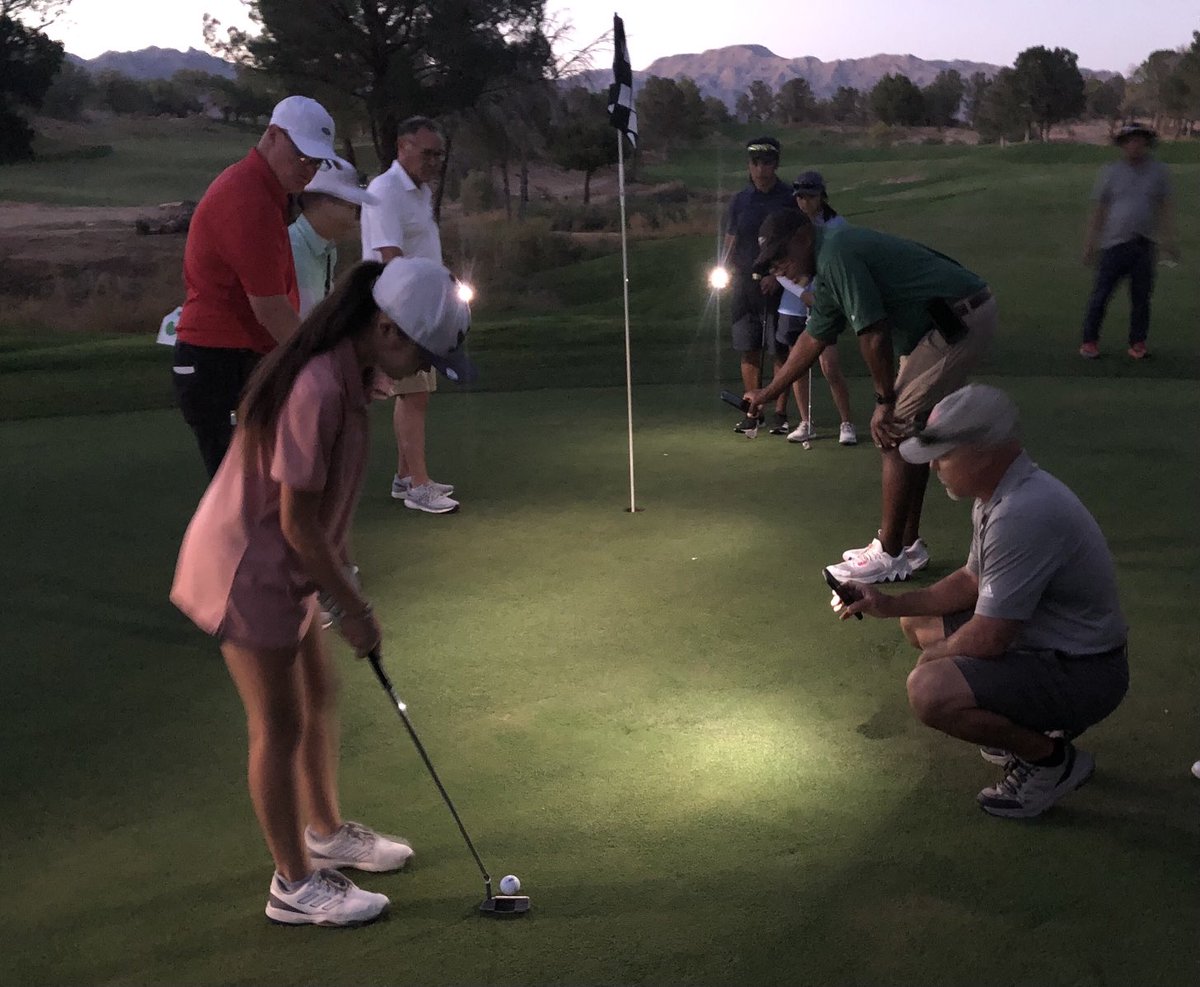 JoeVigil's tweet image. Let there be light! It got a little dark on hole 18 in a U.S. Kids Golf Tournament at Primm Valley Golf Course tonight, so people used cell phones to light the way to the hole for my daughter and other golfers! #uskidsgolf #primmvalleygolfcourse #iphonelight #golf #hole18
