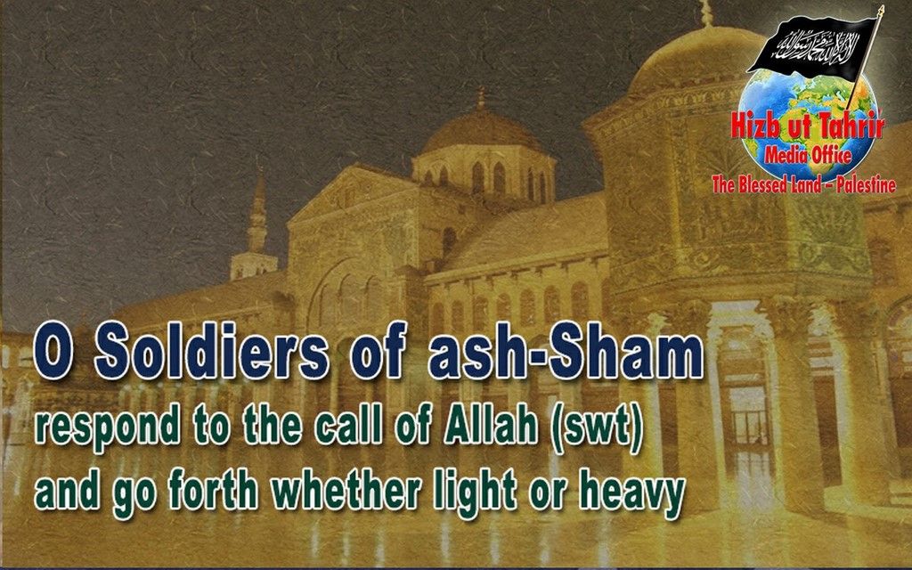 HazwanHamdan8's tweet photo. O Soldiers of ash-Sham! Respond to the call of Allah (swt) and fo forth, whether light or heavy. #ArmiesToAqsa https://t.co/E3JFjzWC9g