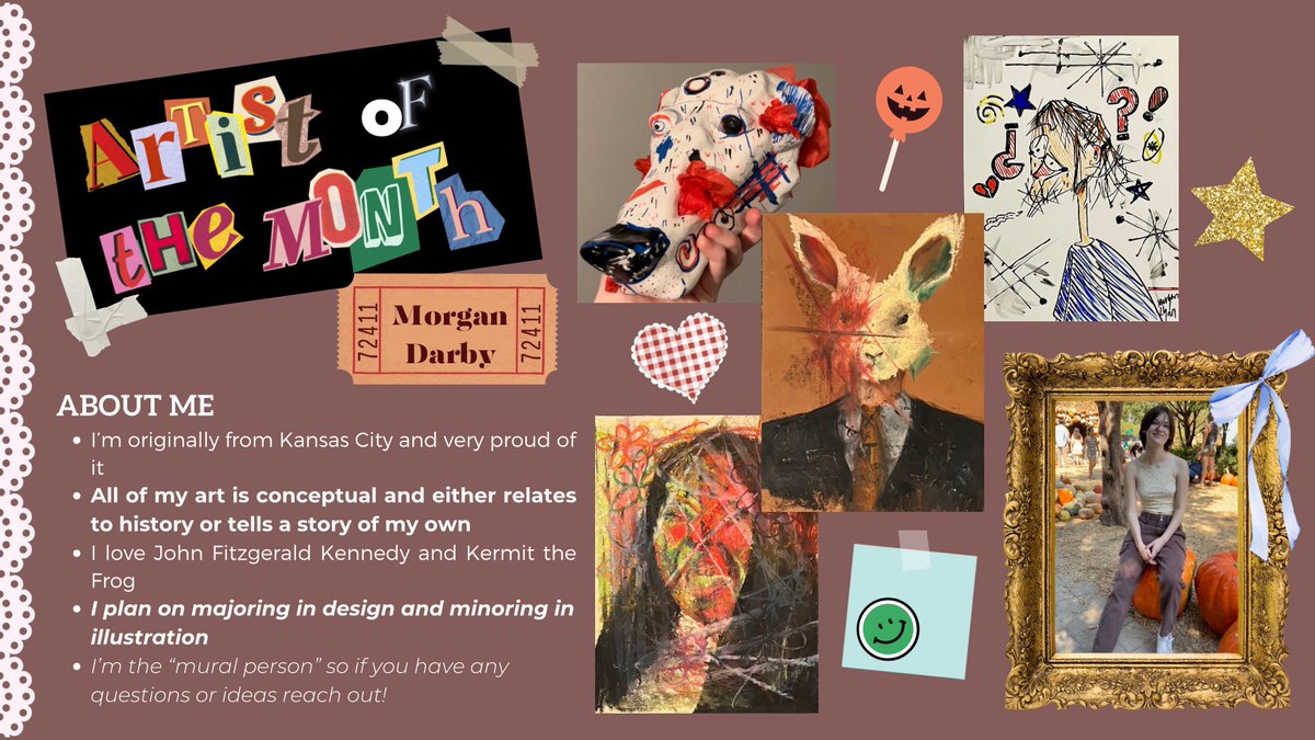 October’s artist of the month Morgan Darby senior artist Ap 3D and Ap drawing