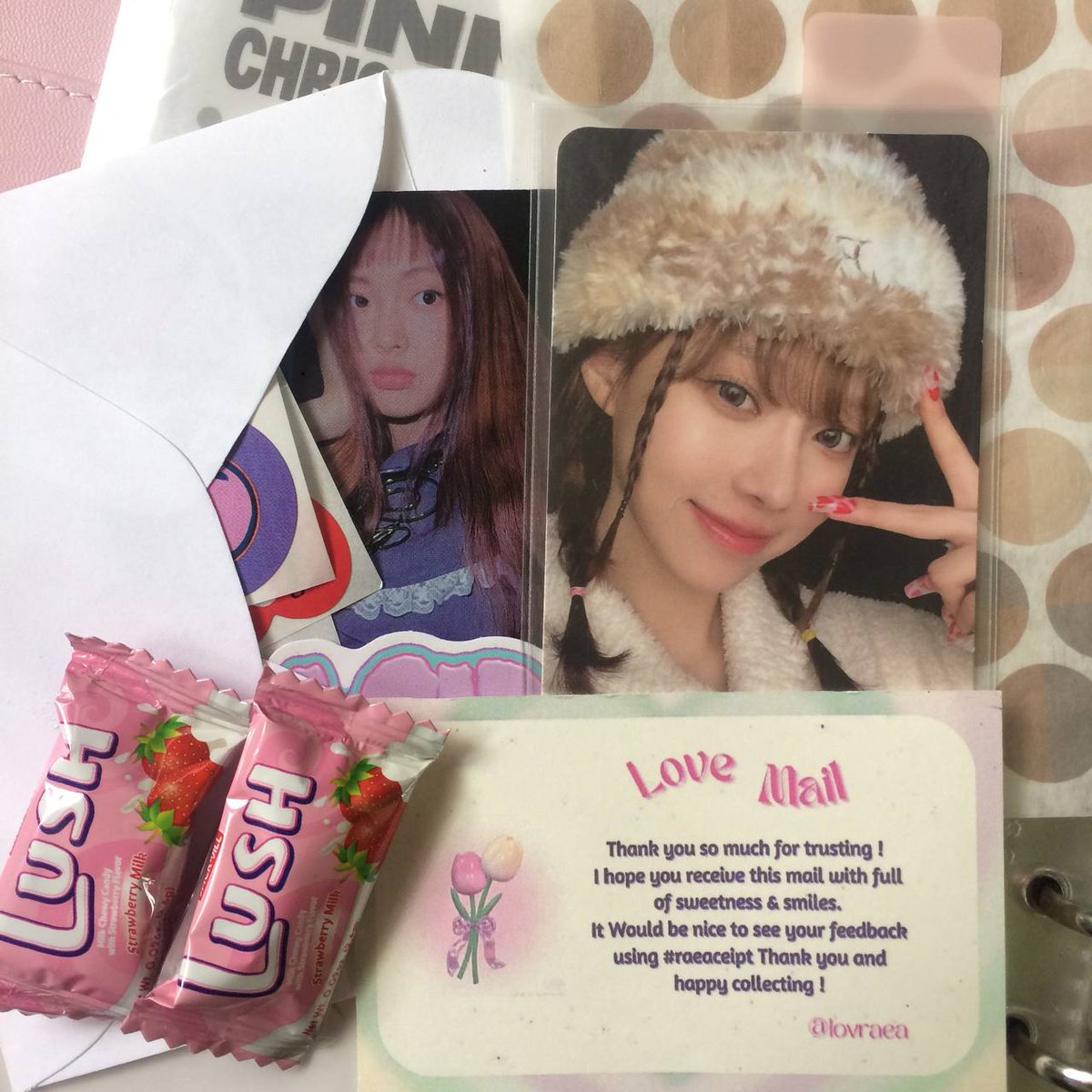 urmoonbliss's tweet photo. #raeaceipt
winter is hereeee na! so so luv the packaging and love the fact that it is double sleeved 🥹 thankie for the freebies as well! 🩵✨ until next transaction @lovraea
ps. sana machoose for karina pink christmas tingi 🥺 https://t.co/50SGEk2nFM