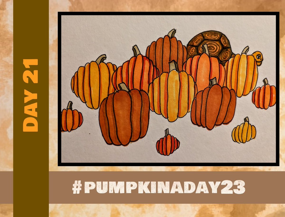 ArtWithMrE's tweet photo. Day 21 of #pumpkinaday23 #pumpkinaday #artchallenge https://t.co/hVlkof23NM