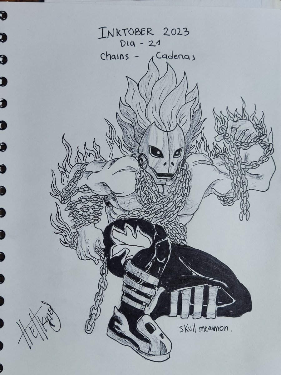 the_parka_23's tweet photo. #Inktober #inktober2023 #inktoberchallenge #Inktober2023Dia21 #dia21 #Chains #Cadenas
#Digimon #SkullMeramon #DeathMeramon #digimonfanart https://t.co/TyS4XwXbDB