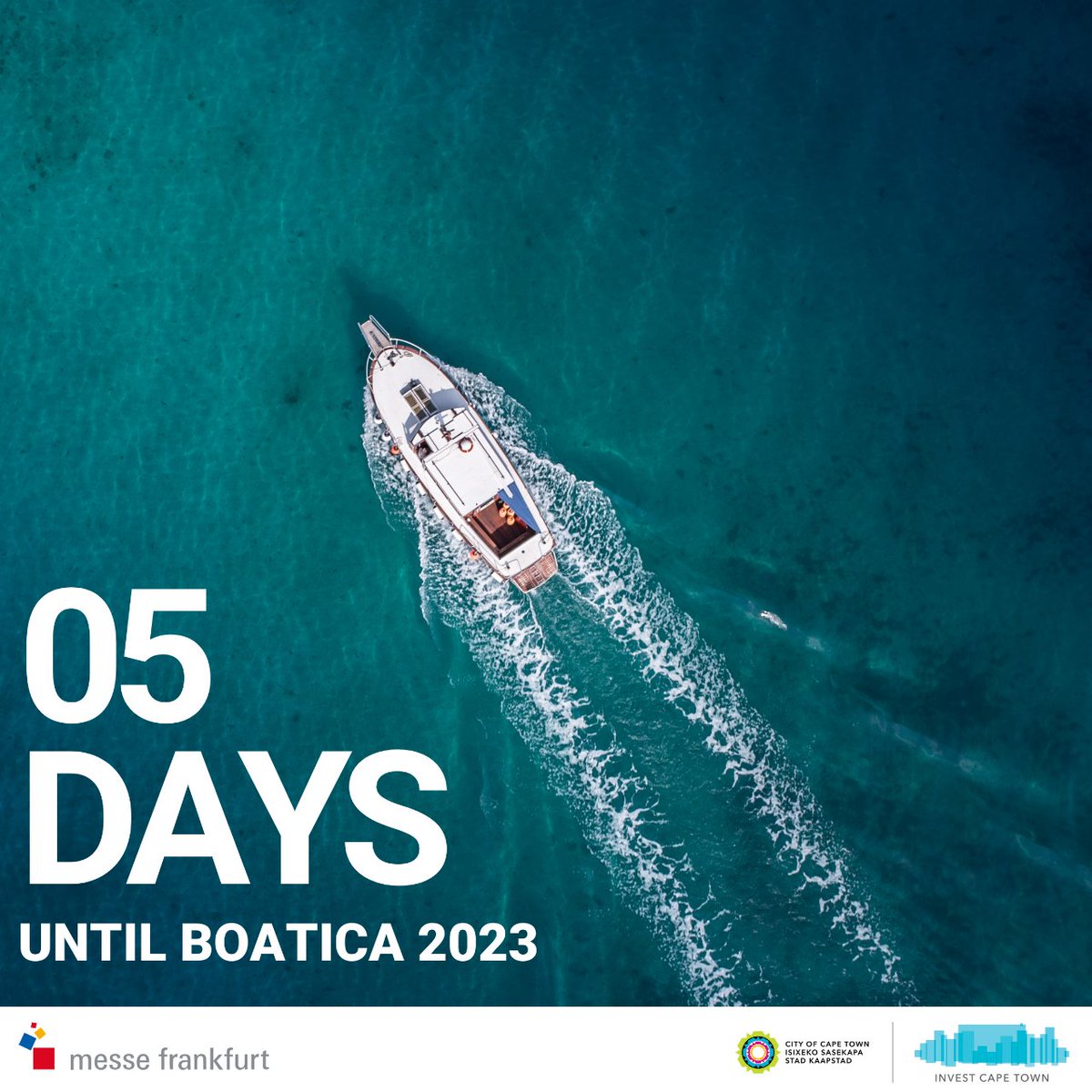 The countdown is on! Only 5 days left until Boatica, the ultimate boat show extravaganza.  🚤 #boaticaCPT

Get your tickets for Boatica: bit.ly/438XATq
Boatica is taking place from 27 - 29 October at V&amp;A Waterfront Cape Town.