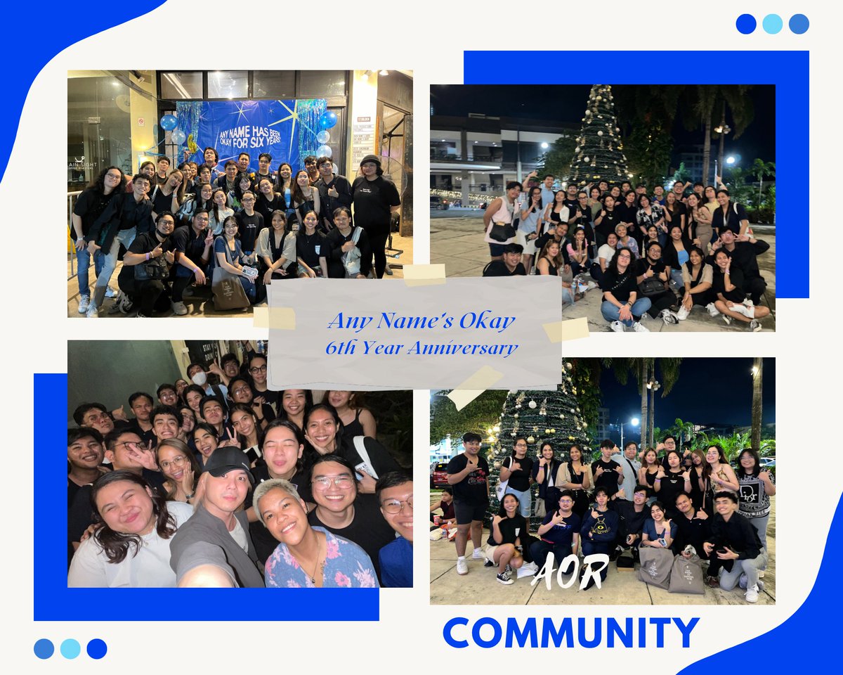 AORCommunity's tweet photo. Happy 6th Anniversary yesterday, @AnyNamesOkay! Mahal namin kayo lahat dito sa AOR Community 💙

Congratulations sa successful event!

#AnimNamesOkay #6thanniversary https://t.co/tV9KTjPaBT
