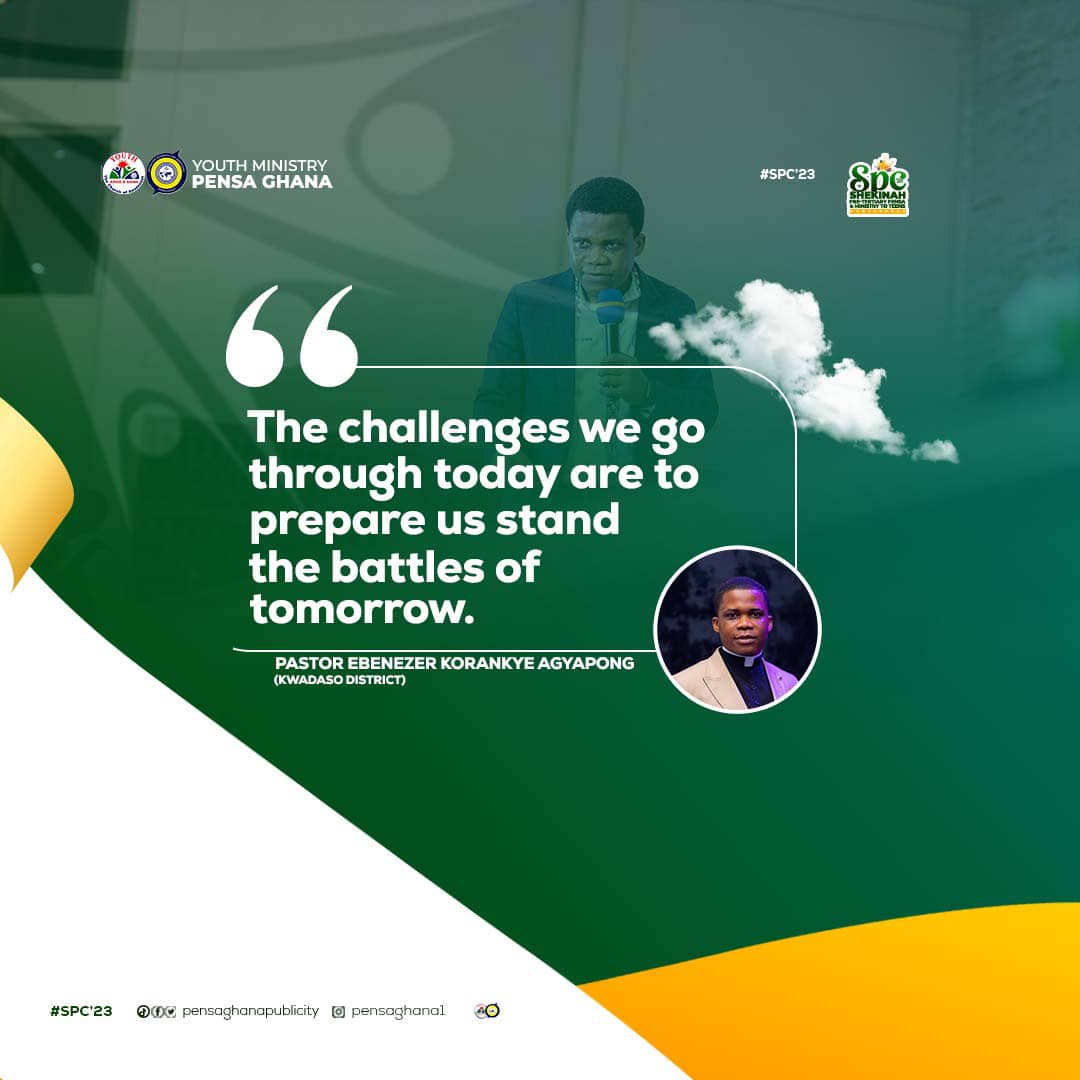 pensaghana1's tweet photo. 🔰🔰🔰🔰🔰🔰
"The Challenges we* *go through today are to prepare us stand the battles of tomorrow "
~~ Ps. Ebenezer Korankye Agyapong
#SPC23 | #RootedAndGrounded | #MaximumImpact | #PossessingTheNations https://t.co/KuyPXn3IbR