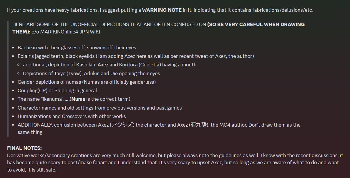 riachan_mo4's tweet photo. I made a simple note in reference from the MO4 JPN WIKI. Please read carefully 🙇

- I suggest separating your creations with heavy fabrications from the official tags; # MARIKINOnline4 and # MO4 when posting

- Please do not be aggressive to new players and explain it nicely 🙇 https://t.co/oEbNQ45VGR