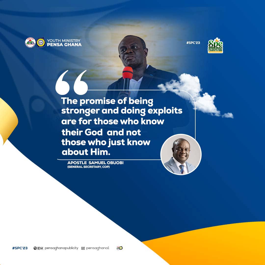 pensaghana1's tweet photo. 🔰🔰🔰🔰🔰🔰
"The promise of being stronger and doing exploits are for those who know their God and not those who just know about him"
~ Aps. Samuel Gyau Obuobi.
(General Secretary, @thecophq)
#SPC23 | #RootedAndGrounded | #MaximumImpact | #PossessingTheNations https://t.co/9L0hvGteKQ