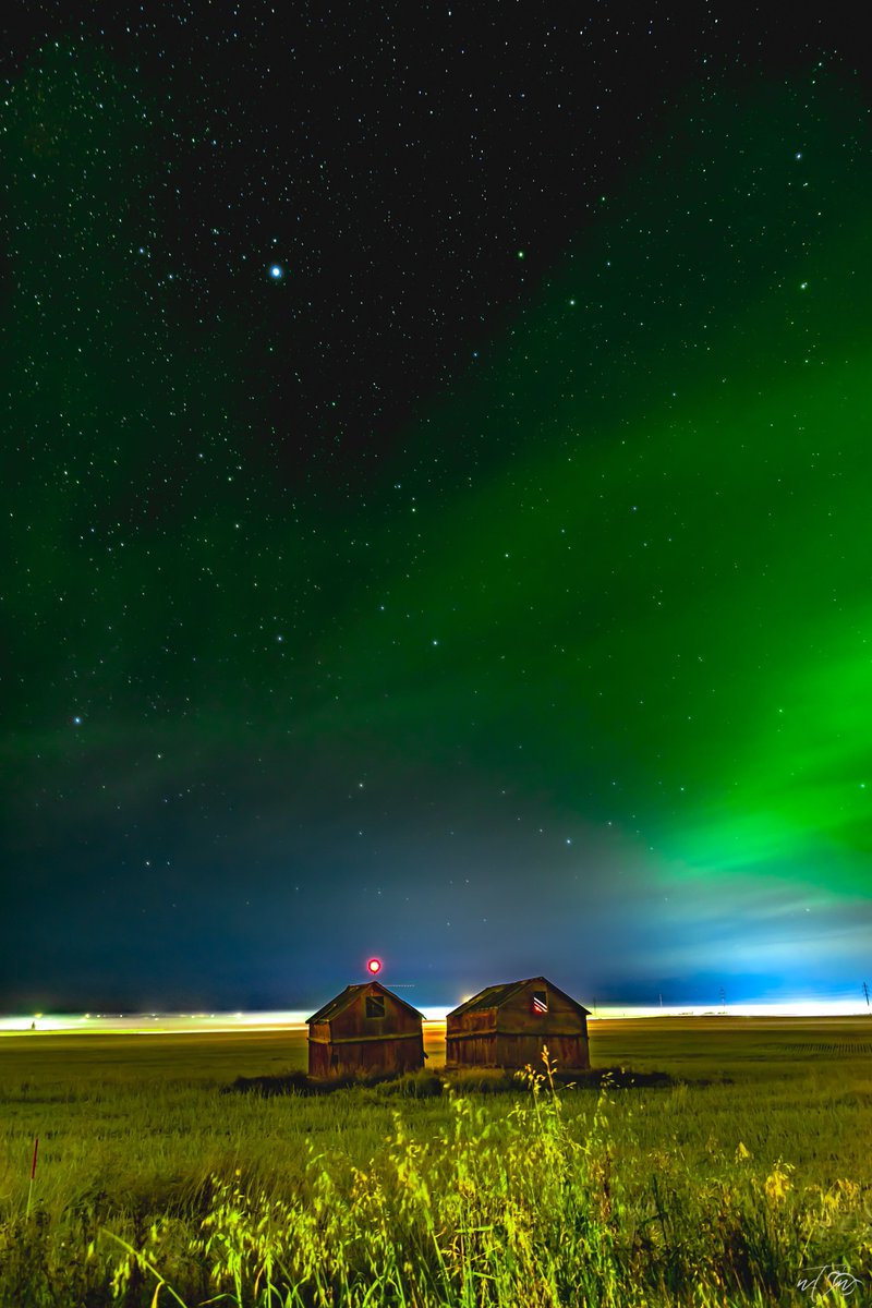 Near Airdrie, 10/20 AB @11.30 pm! 
Canon R6M2- F2.8, 30s Exposure

instagram.com/focusinfinity_

#Aurora #Auroraborealis @theauroraguy @TamithaSkov #northernlights #Alberta #Calgary @TweetAurora #canonr6m2 #canon #nightphotography #solarstorm