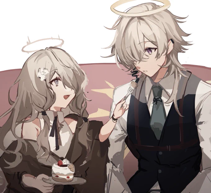 「お兄ちゃんにも一口あげるね。」 