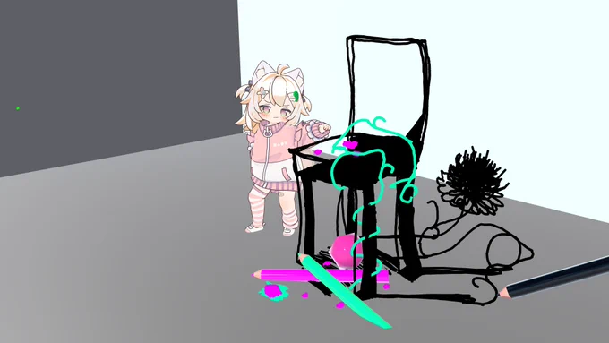 いてきた! 立体的なお絵描きみんなすごいなぁ あたしも次は挑戦してみたいそすな! 自分の描いたのは撮る前に安定の全消しおしてしまっt( #ラク広集会