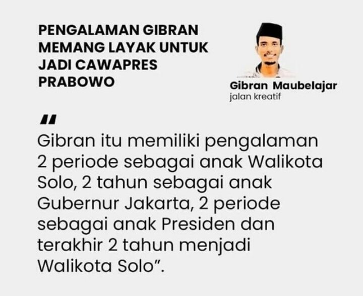 NenkMonica's tweet photo. Pengalaman Gibran Rakabuming Raka : https://t.co/EgP6tttxNm