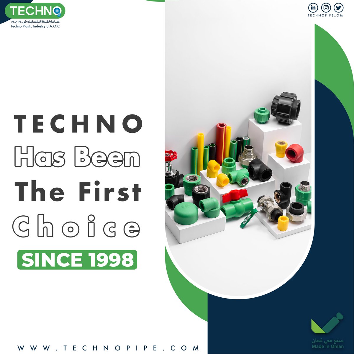 Technopipe_om's tweet image. Since 1998 #TechnoPlasticIndustry Has Been The Leading Manufacturer of Water Pipeline Systems, Including PPR Pipes &amp;amp; Fittings 👏.
#Not_All_Green_Is_Techno #plasticpipe #technopipe #multilayer #explore #highquality #innovation #Oman #GCC #yemen #Middleeast #Europe #Africa #America