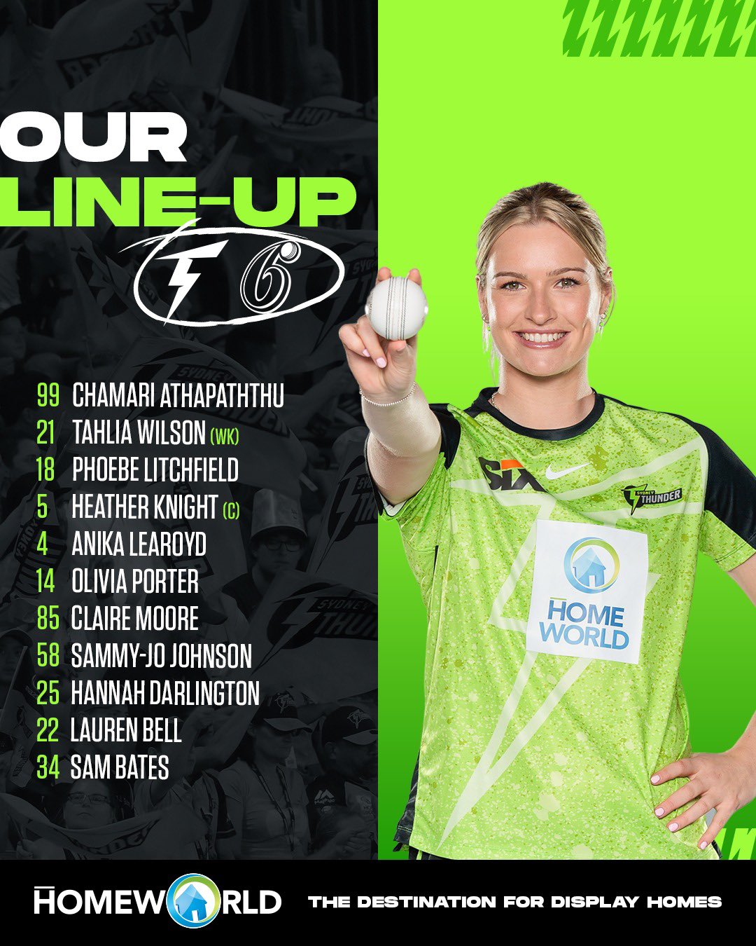 Sydney Thunder on X: The Sixers win the bat flip and choose to bowl first.  Three debutants for the #ThunderNation: ⚡️ Lauren Bell ⚡️ Chamari  Athapaththu ⚡️ Claire Moore  / X
