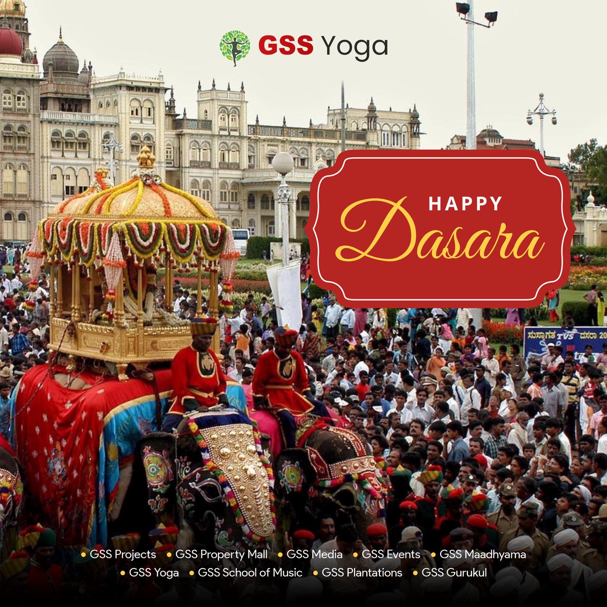 GSS_Yoga's tweet photo. Wishing you a Dasara filled with joy, love, and the blessings of Goddess Durga. Let this festival light up your life. ✨🙏

#HappyDasara #FestivalOfJoy #GSSYoga #Mysore #Mysuru #Yoga #yogalife #dasara2023 #Mysurudasara #mysurudasara2023 #festivalvibes https://t.co/ONp7yFjLNj