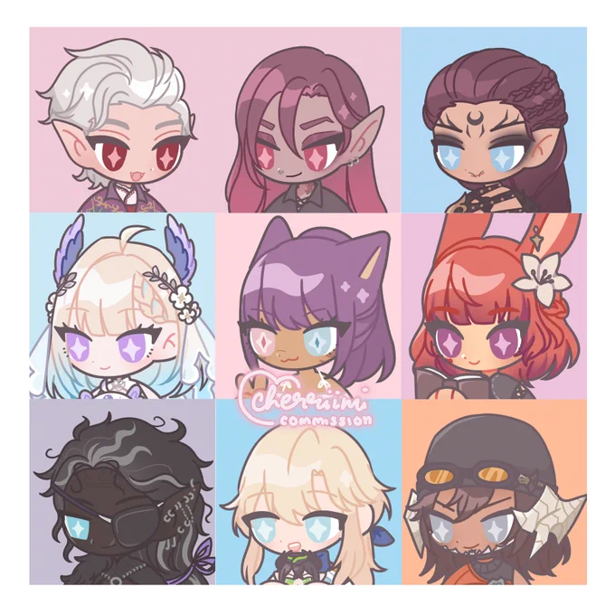 [ RTs appreciated! ] tiny chibi icons still open  added 2 more slots and ill keep updating the slots on this post!  link on replies 