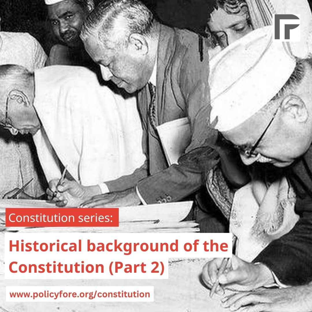policyfore's tweet photo. Continue your reading on the history of the Indian Constitution.
The latest section of the series on the Constitution of India is available now.
Read, "Historical Background of the Constitution (Part 2)" at: https://t.co/POEtMwQVat
#constitution #india #policyfore https://t.co/hHYeeHbUvh