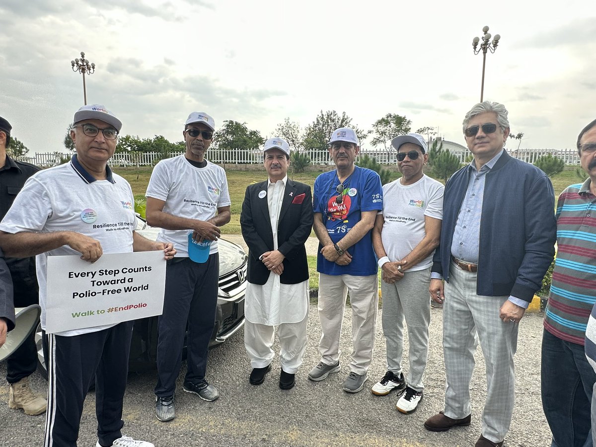 Honour to have Federal Minister of <a href="/nhsrcofficial/">Ministry of National Health Services, Pakistan</a> <a href="/DrNadeemjan/">Dr. Nadeem Jan( TI )( SI )</a> as our Chief Guest for today's #WalkToEndPolio, starting from D-Chowk to Pakistan Secretariat. Your presence inspires us all to march towards a polio-free Pakistan. Let's walk the talk for a healthier future!