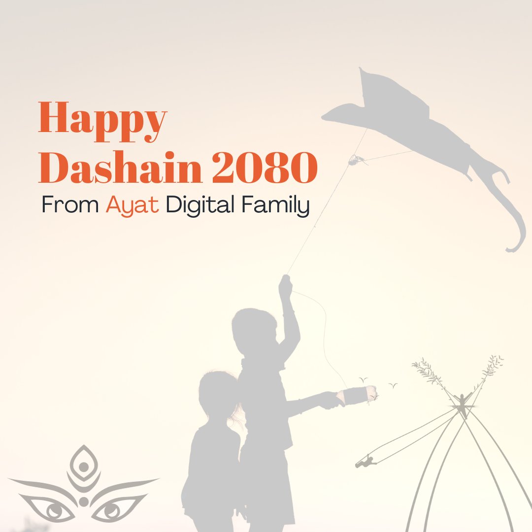 AyatDigital's tweet photo. Happy Dashain 2080! Wishing everyone a joyous and prosperous festival season. May the blessings of Goddess Durga bring happiness, good health, and success to your life. 
#ayatdigital #dashain2080 #festivalseason #blessings #joyfulmoments https://t.co/51TOW7NMrn