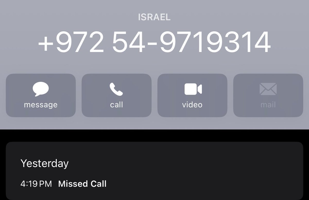 itranslate123's tweet photo. Part of Israel’s psychological terror is this Israeli number (and others) calling random Palestinians and threatening to bomb their homes and places causing panic and fear. 

Yesterday, the number rang three of my family members staying in the same room. https://t.co/X6SGnjEdGx