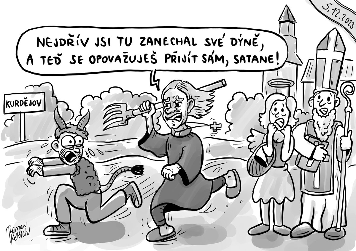 RomanKelbich's tweet photo. Mám pro vás dobrou radu - pokud budete chodit převlečení za čerty, raději vynechte Kurdějov! 😅 https://t.co/kVRsAUbW6n