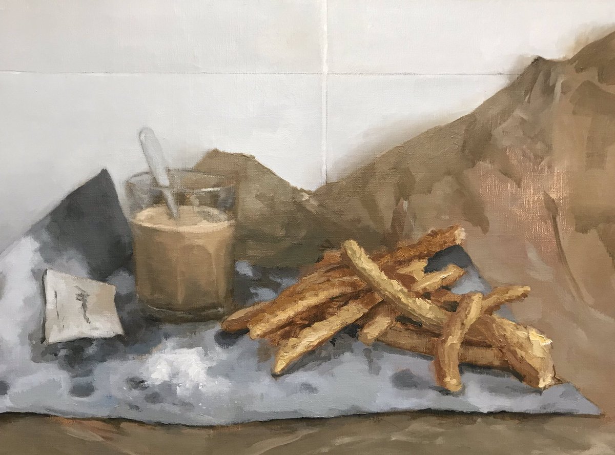 pepebaenanieto's tweet photo. Domingo de churros , óleo sobre lino https://t.co/yfsum2kV6T