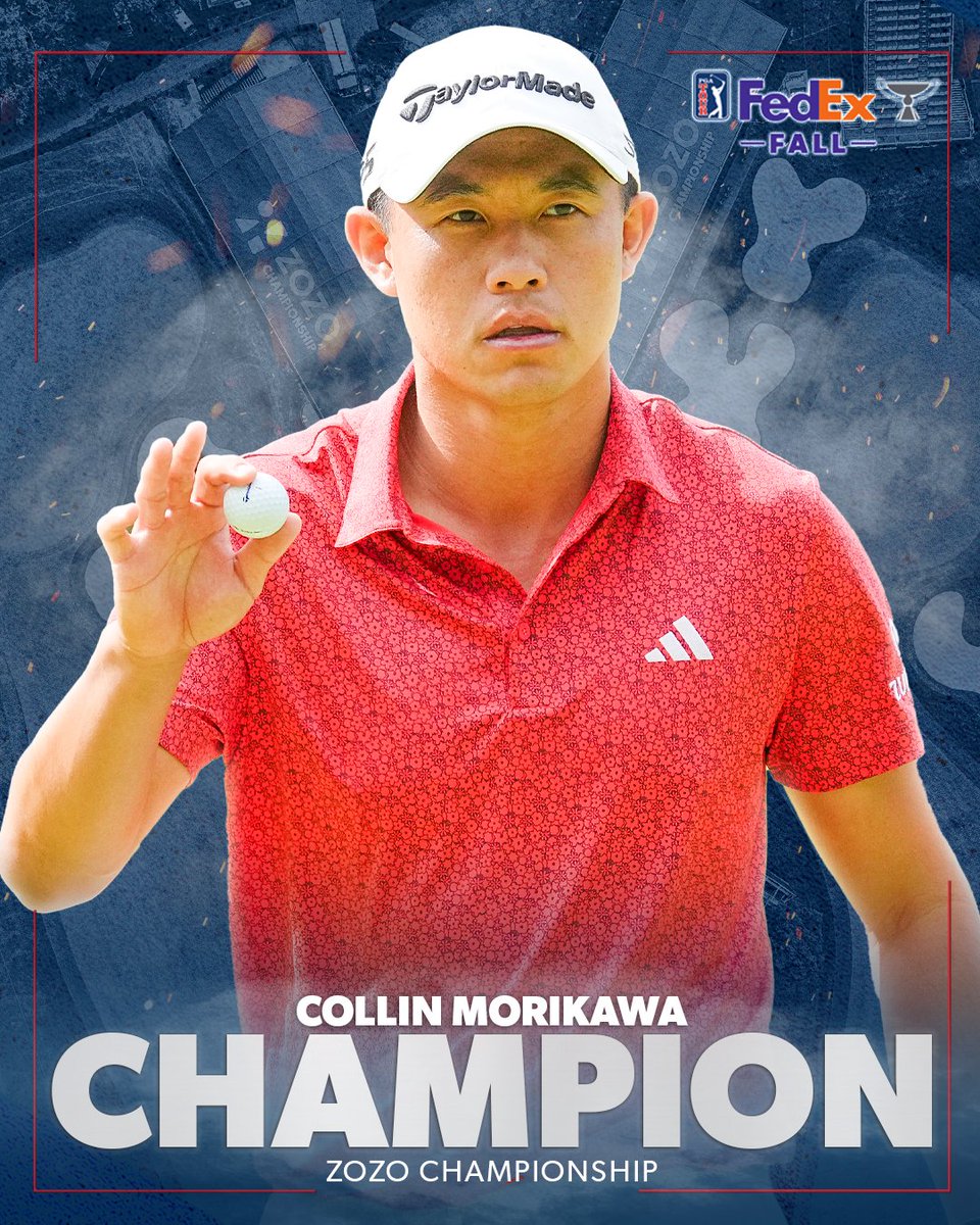Back in the winner's circle 🏆

<a href="/Collin_Morikawa/">Collin Morikawa</a> secures his sixth TOUR title and first since 2021 @ZOZOCHAMP.