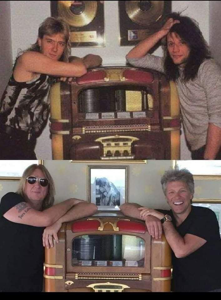 Asuncionsuena's tweet photo. Joe Elliot (Def Leppard) y Jon Bon Jovi (Bon Jovi)
32 años después en el mismo lugar. https://t.co/Sabzsx7Zez