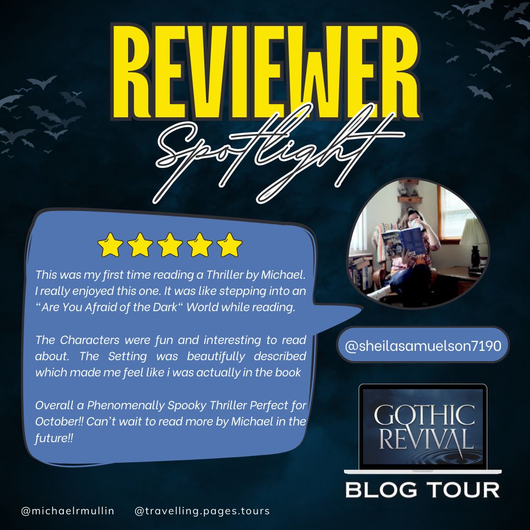 📚 Reviewer Spotlight 🌟 Gratitude flows to @sheilasamuelson7190 for her insightful review of 'Gothic Revival' by Michael Mullins. Your thoughts are a guiding light for fellow book lovers. Keep those awesome insights coming! 📖✨
.
.
.
.
#BookReview #GothicRevival  #Bookstagram