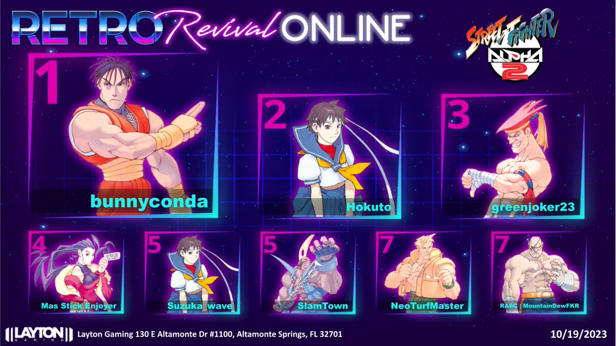 greenjoker23's tweet image. Thanks for hosting @RetroRevivalFGC. Great games warriors. Awesome top 7 pic! #alpha2 FTW &amp;lt;3