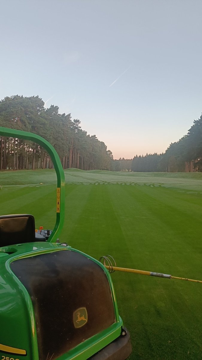GeorgeNock's tweet photo. Starting to see the benefits of the 10th Lodge drainage. Not a chance we'd be cutting the green this morning, after all the rain this time 2 years ago! @EnvilleGolf https://t.co/NQedYmaKt5