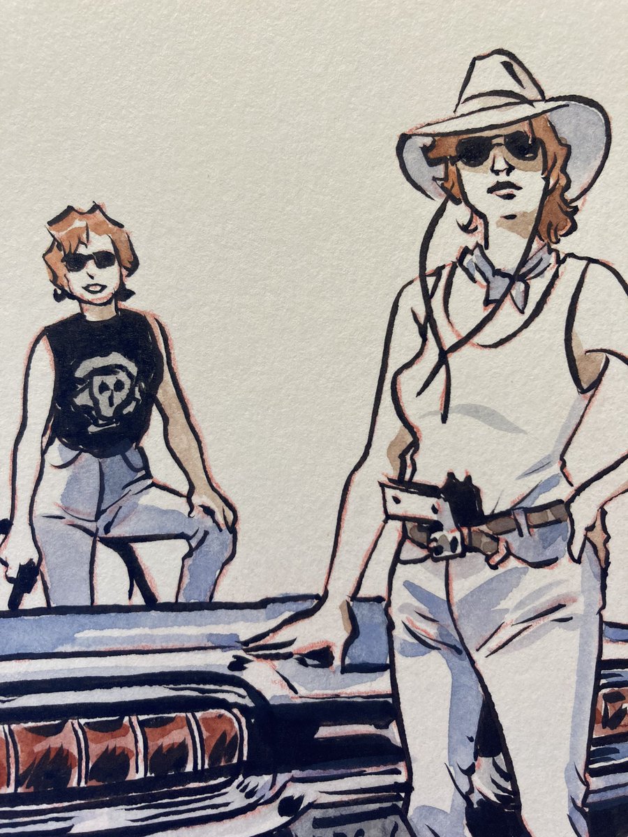 bsegui's tweet photo. Día 22
#thelmaylouise #thelmaandlouise 
salen ya adjudicadas hacia Barcelona, pero si os interesa el héroe de mañana #Wikus de #Distrito9 está de momento disponible en 

https://t.co/JYpHqZnBwp 

#inktober2023 #ilustracion #illustration #comic #dibujo #cine https://t.co/SRecTMY4sN