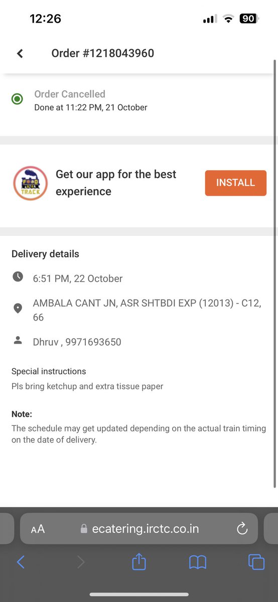 amit_birwal's tweet photo. @eCateringIRCTC E catering should improve customer support in case of failure transactions. I ordered food via https://t.co/aIhDs0JUlL
Which resulted in payment success with order failure. No mechanism to report this, contacted CC but no help. Only wait and watch situation. https://t.co/1LFBibyY0U