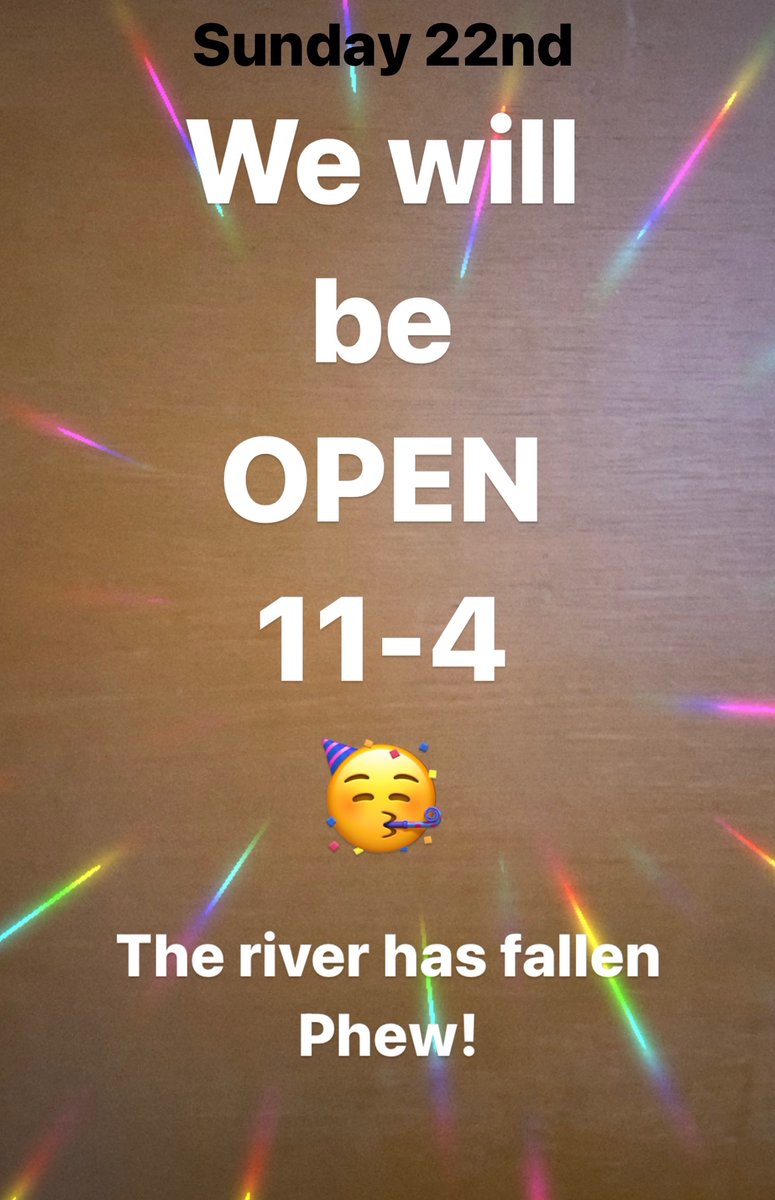Sunday 22nd - so relieved the river has finally dropped and we can welcome bookworms and plant people aboard once more 😃