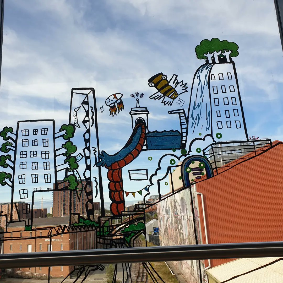 We've made the most of one of the best views from the museum this half term. Skyline Grafitti sees a future horizon for Manchester courtesy of two local primary schools.
