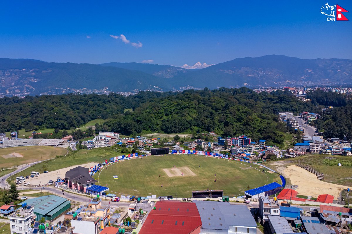 CricketNep's tweet photo. A spectacular view captured from above the ground at the ongoing Dabur Honey presents Nepal T20I Triangular Series!

#weCAN | #NepalTriSeries | #UAEvHK https://t.co/Ko3FRru8JK