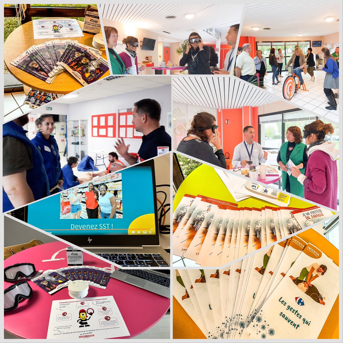DavidMacriFNSPF's tweet photo. Semaine de la QVCT*
Une belle semaine au service de la prévention.
Animation d’atelier sur les gestes qui sauvent
Animation sur les risques domestiques et climatiques
En collaboration avec la Fédération nationale des @PompiersFR sur les risques domestiques #DAAF #Kidde.
🙏 aux magasins, entrepôts et sièges de @CarrefourFrance qui m’ont sollicité.
👉Prévenir c’est former, former c’est prévenir #EducRisq
*Qualité de Vie et Condition de Travail