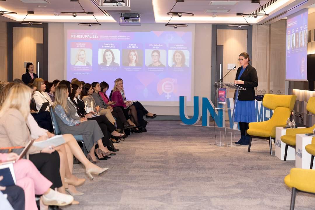 unwomenmoldova's tweet photo. At our 2nd annual Conference on Women Empowerment Principles #SHESUPPLIES we discussed with decision & policymakers, private sector, the gender sensitive procurement & the importance of selecting goods & services considering their impact on gender equality & women empowerment. https://t.co/ayL4tFbfID