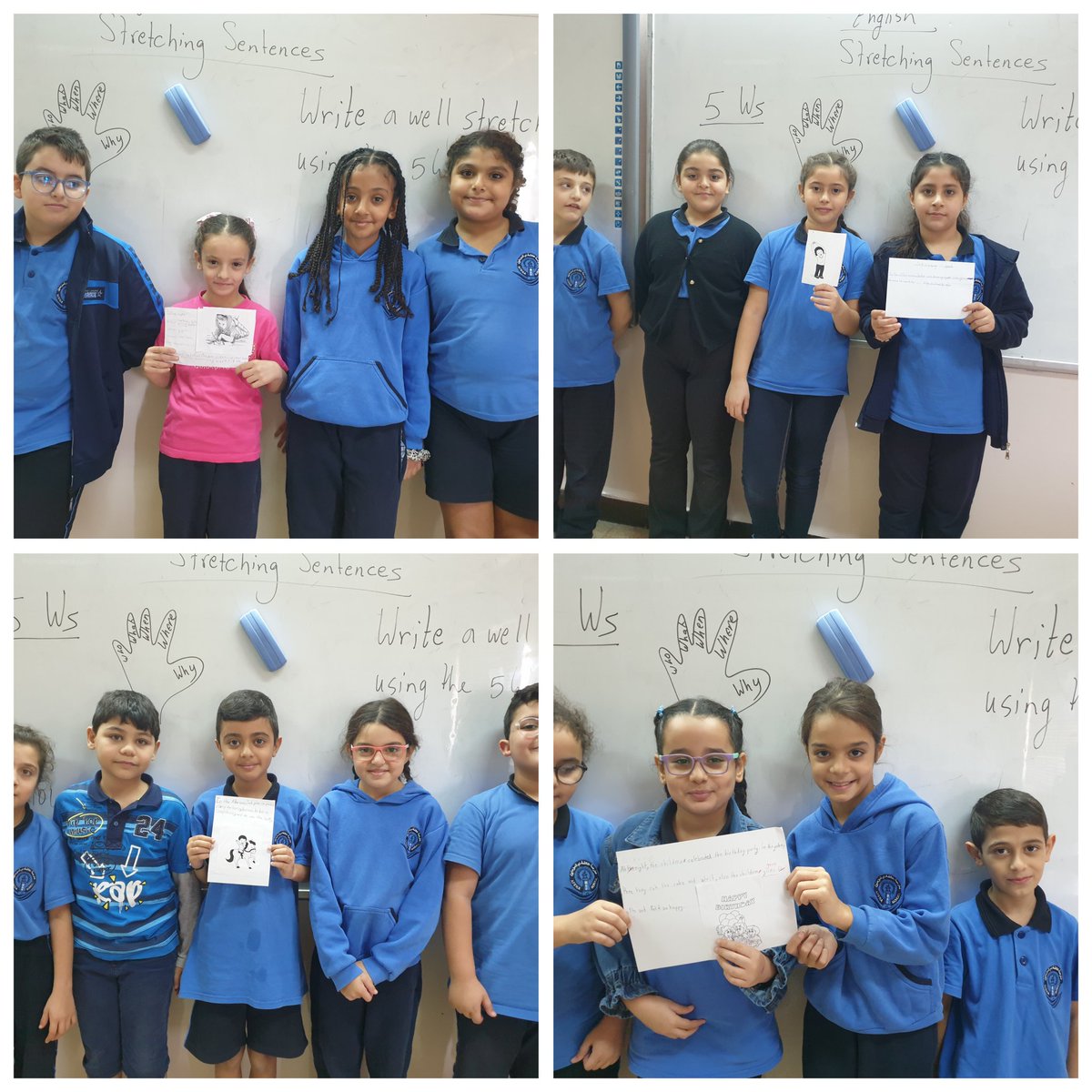 Today, when a child learns to work with a team, he/she gains the ability to accomplish tasks independently tomorrow.
Group work to expand simple sentences using 5WHs #fingers strategy <a href="/MakAishaSchool/">MakAishaSchool</a>
<a href="/mayawehbi8/">Maya Wehbi</a>