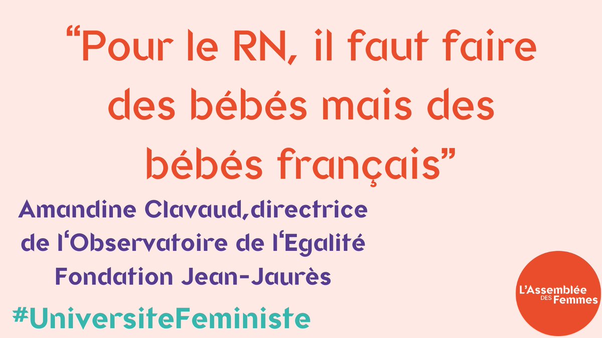 'Pour le RN , il faut fabriquer des travailleurs français plutôt que de les importer.' @amclavaud nous partage un florilège des prises de parole d'élu·es #UniversiteFeministe