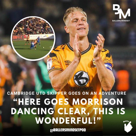 Ballersmindset7's tweet photo. HOW HAVE WE ONLY JUST SEEN THIS?!🤯

Last week @cambridgeunitedfc skipper @michaelmorro28 went on a little adventure of his own! What a great solo run with a finish to match!💫

**Video courtesy of @efl 

#skipper #efl #sologoal #footballleague #cambridgeunitedfc #michaelmorro https://t.co/dzLnOYa6vd