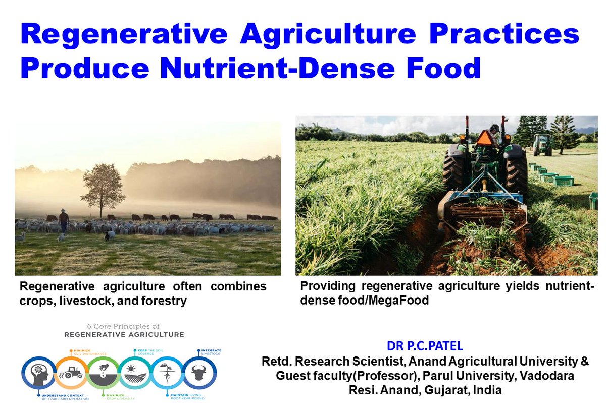 Regenerative Agriculture Practices Produce Nutrient-Dense Food-DR P. C. PATEL

My YouTube: youtu.be/9obh6SUPMm4