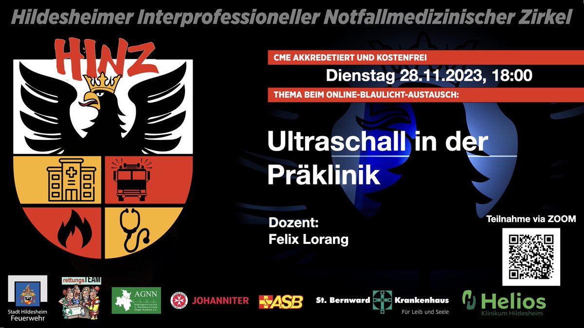 HINZ (@hinz_fobi) on Twitter photo Am 28.11. ist wieder HINZ Zeit.
Wir sind sehr stolz das <a href="/GERpocus/">Felix Lorang DFTT</a> uns etwas über die Anwendung von POCUS in der Präklinik erzählt.
CME akkreditiert und kostenfrei.
Teilnahme via Zoom
us06web.zoom.us/j/84983189617?…
Unterstützt von @agnn_ev
#FOAMed Am 28.11. ist wieder HINZ Zeit.
Wir sind sehr stolz das <a href="/GERpocus/">Felix Lorang DFTT</a> uns etwas über die Anwendung von POCUS in der Präklinik erzählt.
CME akkreditiert und kostenfrei.
Teilnahme via Zoom
us06web.zoom.us/j/84983189617?…
Unterstützt von @agnn_ev
#FOAMed