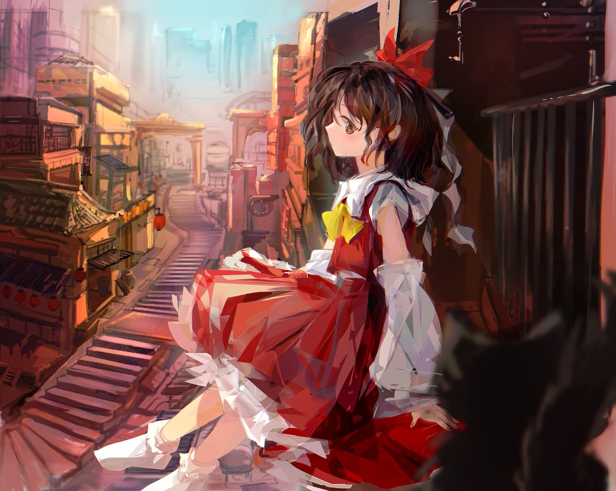 博麗霊夢 「タイトル画面霊夢」|茶丸九のイラスト