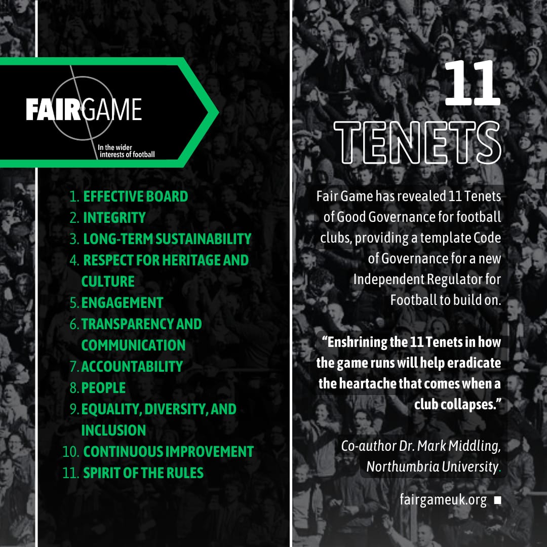 Fair Game (@fairgameuk) on Twitter photo After months of hard work, Fair Game has launched its Code of Governance for football
Aimed at helping the incoming IREF, have your say on it.
Click here to read more and take part in the consultation:
fairgameuk.org/press-releases…
@GregCampbell15 <a href="/DrMarkMiddling/">Dr Mark Middling</a> After months of hard work, Fair Game has launched its Code of Governance for football
Aimed at helping the incoming IREF, have your say on it.
Click here to read more and take part in the consultation:
fairgameuk.org/press-releases…
@GregCampbell15 <a href="/DrMarkMiddling/">Dr Mark Middling</a>